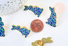 Broche pins lapin motif végétal doré émail,broche dorée, décoration veste, 30x23mm,x1 G5546