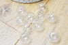 Bulle verre pour créations pendentif, médaillon transparent, création sautoir, pendentif vitrine,16mm, x 2 G4156