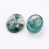 Cabochon agate mousse verte, cabochon ovale, agate naturelle,10x8mm, cabochon agate, X1 G1865