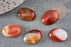 Cabochon agate naturelle orange rayé 18x13mm, cabochon pierre naturelle, x1 (G2395)