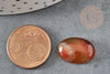 Cabochon agate naturelle orange rayé 18x13mm, cabochon pierre naturelle, x1 (G2395)