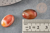 Cabochon agate naturelle orange rayé 18x13mm, cabochon pierre naturelle, x1 (G2395)