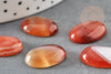 Cabochon agate naturelle orange rayé 18x13mm, cabochon pierre naturelle, x1 (G2395)