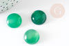 Cabochon agate verte, cabochon rond, pierre verte, cabochon pierre, dôme, 16mm, X1 G1861