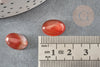 Cabochon cornaline orange, cabochon ovale, cornaline naturelle, cabochon pierre,10x14mm, X1 G4483