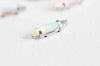 Cabochon cristal navette irisée,BRODERIE,cabochon transparent,cristal,cabochon argent,cabochon à coudre,les 5 ,4x15mm-G137