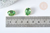 Cabochon cristal ovale vert clair avec serti en laiton doré 14x10mm, accessoires pour création de bijoux, lot de 5 G8112