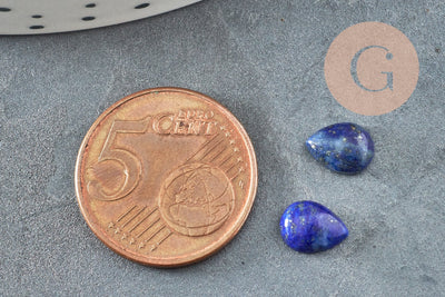 Cabochon dôme goutte Lapis Lazulis, cabochon goutte, lapis naturel, pierre naturelle,8x6mm, x1 G2274