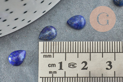 Cabochon dôme goutte Lapis Lazulis, cabochon goutte, lapis naturel, pierre naturelle,8x6mm, x1 G2274