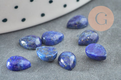 Cabochon dôme goutte Lapis Lazulis, cabochon goutte, lapis naturel, pierre naturelle,8x6mm, x1 G2274