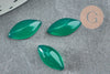 Cabochon dôme marquise navette agate verte, cabochons, agate naturelle,cabochon pierre, pierre naturelle,14mmx7mm, X1 G0091