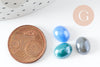 Cabochon dôme ovale porcelaine irisée, cabochons, porcelaine, fait main, 10mmx8mm, X20 G0118