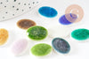 Cabochon dôme ovale porcelaine irisée, fournitures créatives, cabochons, porcelaine, fait main, 11mmx9mm, X10 G0407