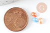 Cabochon dôme ovale porcelaine irisée, fournitures créatives, cabochons, porcelaine, fait main, 6mmx4mm, x20 G2255