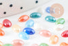 Cabochon dôme ovale porcelaine irisée, fournitures créatives, cabochons, porcelaine, fait main, 6mmx4mm, x20 G2255