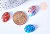 Cabochon dôme ovales millefiori tailles variées 10-18mm, création bijoux verre millefiori, X10 G8701