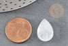 Cabochon goutte quartz facetté 18mm, cabochon goutte,cabochon cristal de roche,quartz naturel, X1 G5398