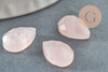 Cabochon goutte quartz rose facetté naturel 13x8mm, cabochon bijoux pierre naturelle x1 (G9962)