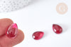 Cabochon goutte verre lisse 18x13mm Rouge magenta, cabochon pour création de bijoux, X1 G8130