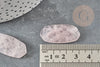 Cabochon hexagone quartz rose, cabochon pierre, pierre naturelle, pendentif rose,quartz rose naturel,32mm, X1 G2222