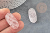 Cabochon hexagone quartz rose, cabochon pierre, pierre naturelle, pendentif rose,quartz rose naturel,32mm, x1 G2222