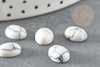 Cabochon howlite blanche, cabochon ovale, howlite naturelle,8 x10mm,pierre naturelle, cabochon dôme, X1 G2108