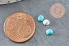 Cabochon howlite blanche turquoise, cabochon ovale, howlite de synthèse,4.5x4mm,pierre laboratoire,cabochon dôme, X10 G1727