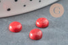 Cabochon howlite rouge, fournitures créatives, cabochon rond, howlite naturelle, cabochon howlite,pierre naturelle,6mm, X1 G3090