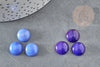 Cabochon jade bleu roi, cabochon rond, jade naturel, cabochon jade bleu/bleu-violet ,12mm, X1 G1429