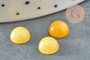 Cabochon jade jaune, fournitures créatives, cabochon rond, jade naturel,cabochon pierre, création bijoux,8mm, pierre naturelle, X1 G0454