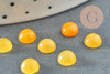 Cabochon jade jaune, fournitures créatives,pierre naturelle, création bijoux,jade naturel,cabochon rond,pierre jaune, 6mm, X1 G0548