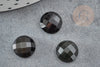 Cabochon obsidienne à facettes, cabochon rond, obsidienne naturelle, cabochon pierre, 11mm, X1 G2254