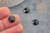 Cabochon obsidienne à facettes, cabochon rond, obsidienne naturelle, cabochon pierre, 11mm, X1 G2254