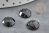 Cabochon obsidienne à facettes, cabochon rond, obsidienne naturelle, cabochon pierre, 11mm, X1 G2254