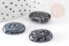 Cabochon obsidienne neige, cabochon ovale, obsidienne naturelle, cabochon pierre,20x15mm, X1 G2229