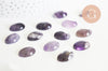 Cabochon ovale amethyste naturelle 18x13mm, cabochon pierre naturelle, x1 (G1183)