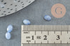 Cabochon ovale aventurine bleue naturelle à facettes 6x4mm, création bijoux pierre naturelle, X1 G8648