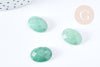 Cabochon ovale aventurine naturelle facetté 18x13mm, cabochon création bijoux pierre, X1 G8664