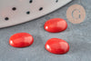 Cabochon ovale corail teinté rouge 10x6mm, cabochon ovale, corail naturel,pierre naturelle, cabochon pierre, X1 G6750