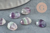 Cabochon ovale fluorite naturelle 10.5 x8mm, cabochon violet pierre création bijoux, X1 G9571