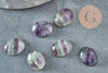 Cabochon ovale fluorite naturelle 10.5 x8mm, cabochon violet pierre création bijoux, X1 G9571