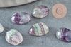 Cabochon ovale fluorite naturelle 10.5 x8mm, cabochon violet pierre création bijoux, X1 G9571