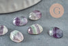 Cabochon ovale fluorite naturelle 10.5 x8mm, cabochon violet pierre création bijoux, x1 G9697