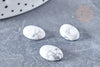 Cabochon ovale howlite blanche naturelle 14 x10mm, cabochon dôme pour création bijoux pierre naturelle, X1 G8691