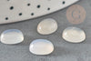 Cabochon ovale jade blanc naturel 10x8mm, création bijoux pierre naturelle, X1 G1292