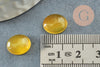 Cabochon ovale jade naturel teinté jaune 10x8mm, création bijoux pierre naturelle X1 G9513