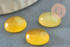 Cabochon ovale jade naturel teinté jaune 10x8mm, création bijoux pierre naturelle X1 G9513