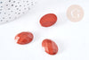 Cabochon ovale jaspe rouge à facettes 18x13mm, cabochon pour création bijoux pierre, X1 G8602