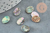 Cabochon ovale nacre noire ormeau 10x8mm, cabochon nacre noire abalone, cabochon coquillage, nacre naturelle, X1 G8687