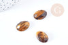 Cabochon ovale oeil de tigre naturel facetté 18x13mm, cabochon création bijoux pierre, x1 G8658